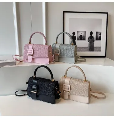 Shiny Square Crossbody Shoulder Bag